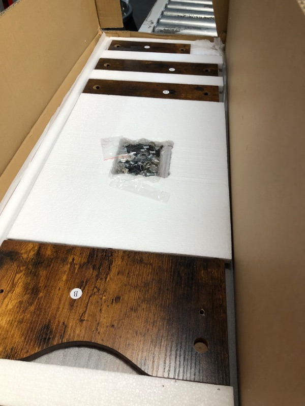 Photo 1 of Zimilar Large Dual Monitor Stand Riser, 2 Tiers Monitor Stand with Cellphone Holder, Wood Monitor Riser with Storage for Computer,Laptop, Monitor Stand Riser for 2 Monitors, Shelf Organizer for Desk Rust Brown