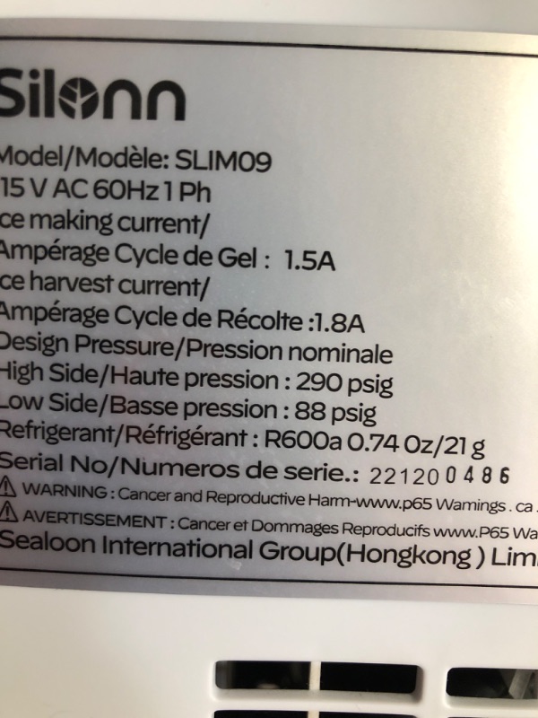 Photo 4 of (not functional)(sold for parts) repair) Silonn Countertop Ice Maker, 9 Cubes Ready in 6 Mins, 26lbs in 24Hrs, Self-Cleaning Ice Machine 