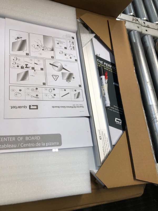 Photo 1 of Quartet Whiteboard, Glass Dry Erase Board, Magnetic, 2' x 1-1/2', Brilliance High Contrast White Glass, Frameless Mounting, Accessory Tray