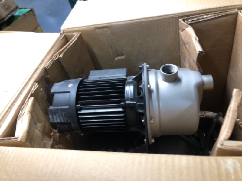Photo 2 of Aquastrong 1.6HP Shallow Well Pump with Pressure Tank, 1320GPH, 115V, Stainless Steel Irrigation Pump
