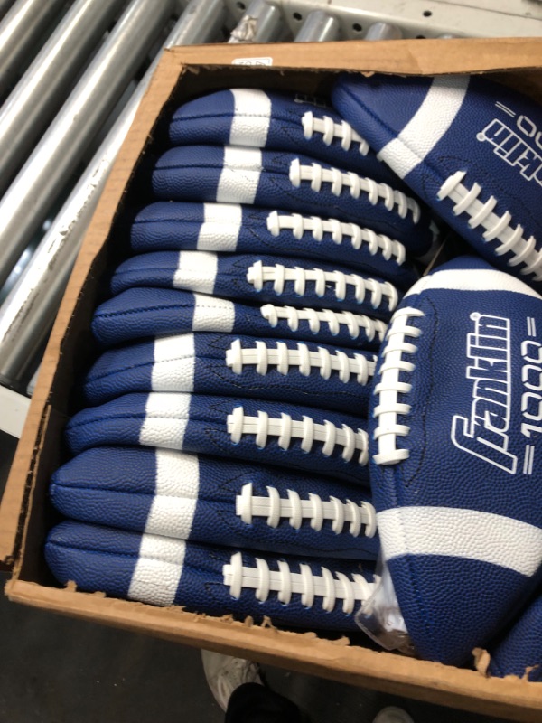 Photo 3 of Franklin Sports Youth Footballs - Junior + Pee Wee Kids Footballs - All-Weather Synthetic Leather Outdoor Footballs