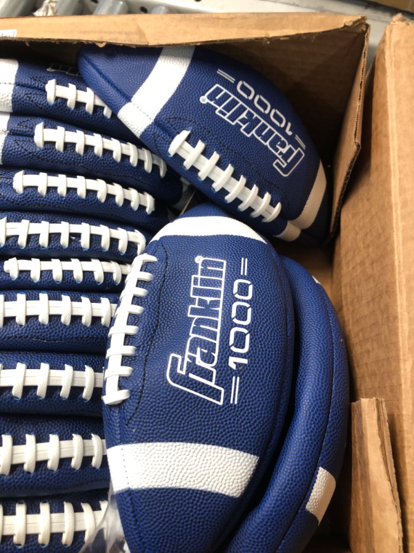 Photo 2 of Franklin Sports Youth Footballs - Junior + Pee Wee Kids Footballs - All-Weather Synthetic Leather Outdoor Footballs