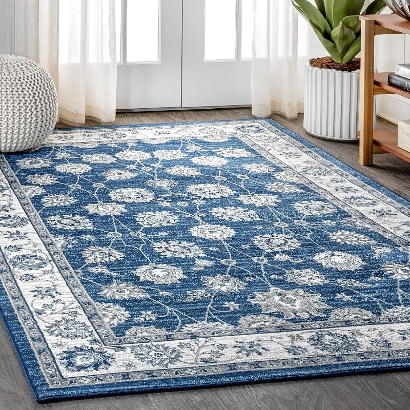 Photo 1 of ***USED - DIRTY - NO PACKAGING***
JONATHAN Y MDP101A-8 Modern Vintage Moroccan Traditional Indoor Area Rug Floral Easy Cleaning Bedroom Kitchen Living Room, 8 X 10, Navy/Light Grey Navy/Light Grey 8 X 10