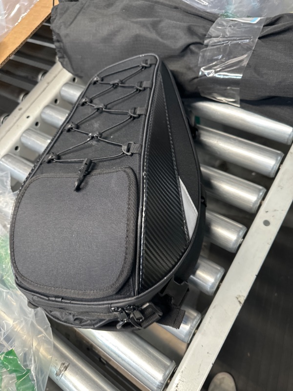 Photo 1 of Motorcycle Tail Bag,Seat Bag,Dual Use Motorcycle Waterproof Helmet Bag for Motorbike - with One Extra Motorcycle Cargo Net