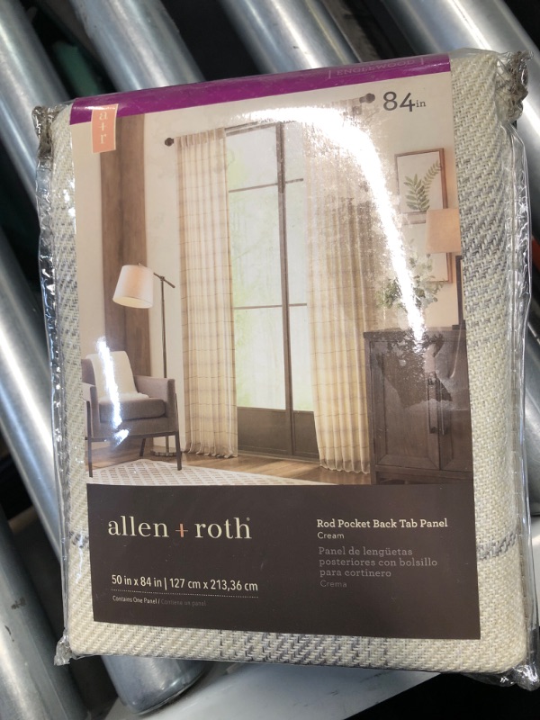 Photo 2 of allen + roth 84-in Natural Light Filtering Back Tab Single Curtain Panel
