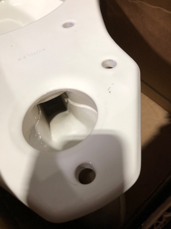 Photo 3 of **MINOR DAMAGE RUST IN BASE OF BOWL STILL SEEMS FUNCTIONAL**
KOHLER K-4198-0 Wellworth Elongated Toilet Bowl, 12" or 14" Rough-In, Elongated Toilet, Toilet Bowl Only, White