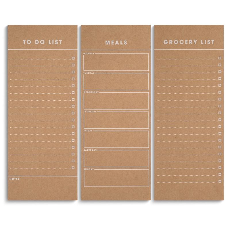 Photo 1 of *NON REFUNDABLE BUNDLE*
3 Vintage Magnetic Notepads (Meal Planner, To-Do List, & Grocery List Pad) – Large Fridge Notepad Comes With 50 Premium kraft Paper Sheets Per Pad  (2pack bundle/6 total)