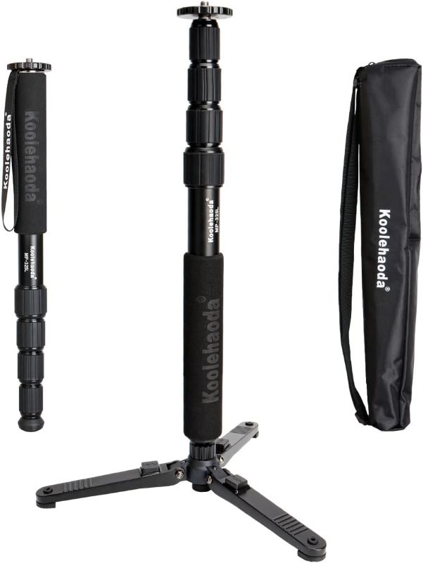 Photo 1 of **READ NOTES**Koolehaoda Camera Monopod, 67" / 171cm Aluminum Telescoping Monopod(MP-325L+KM3) Black