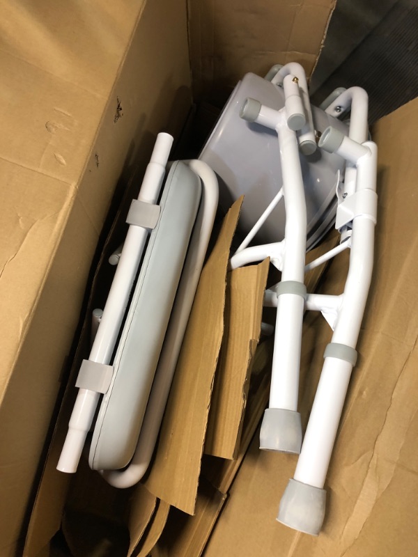 Photo 1 of *FOR PARTS ONLY* NON FUNCTIONAL READ NOTES
Medline Drop Arm Commode, Swing Arm Rest for Easy Transfer, Padded Seat, Contains Chair, Pail, Lid, and Splash Guard, 350lb. Weight Capacity