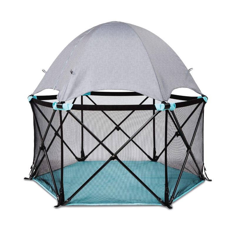 Photo 1 of *READ NOTES*
Summer Infant Pop ‘N Play Deluxe Ultimate Playard, Aqua Splash - Full Coverage Indoor/Outdoor Portable Play Pen with Fast, Easy and Compact Fold
