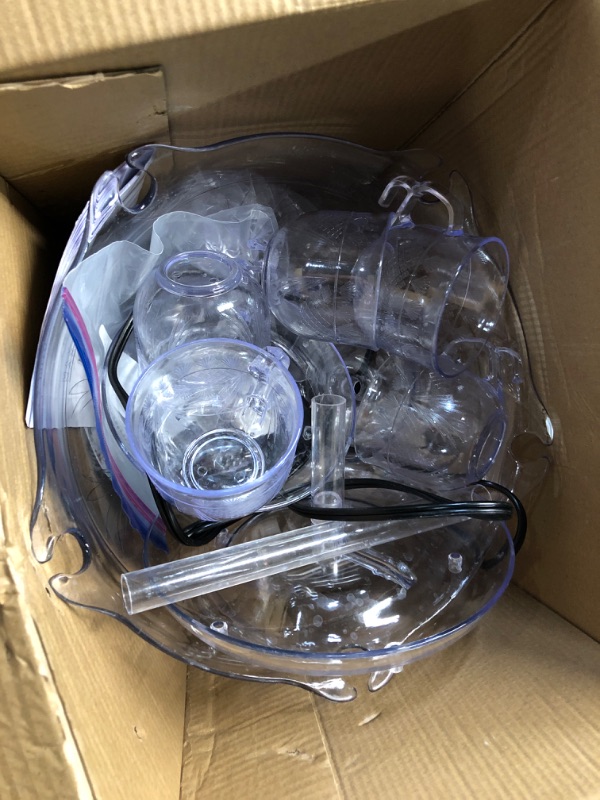 Photo 1 of (used item) Nostalgia 3-Tier Party Fountain Holds 1 Gallon, LED Lighted Base, Includes 5 Reusable Cups, Clear