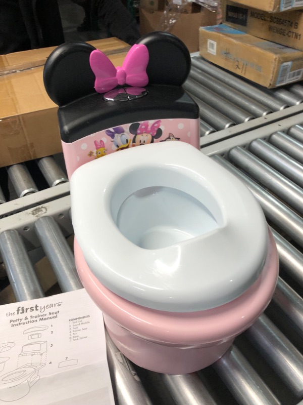 Photo 3 of *(READ NOTES*}
The First Years Disney Minnie Mouse Potty Training Toilet and Toddler Toilet Seat - Toilet Training Potty with Fun Flushing and Cheering Sounds,Pink