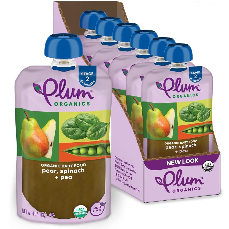 Photo 1 of (pack of 2) Plum Organics Stage 2 Organic Baby Food 6 pouches