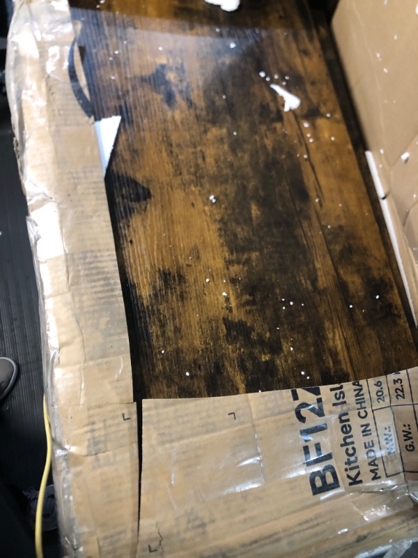 Photo 1 of HOOBRO Kitchen Island, Storage Cabinet with Drawer, Kitchen Cart with Spice and Towel Rack, Saving Space, Easy Assembly, for Living Room, Rustic Brown BF12ZD01