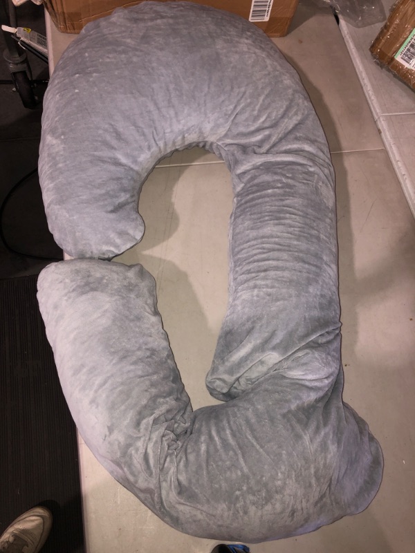 Photo 2 of (SIMILAR TO STOCK PHOTO) Pregnancy Pillows for Sleeping, Side Sleeper Pregnancy Must Haves, Maternity Pillow for Pregnant Women, Full Pregnant Pillow with Removable Velvet Cover, Grey