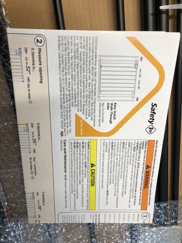 Photo 4 of *SIMILAR TO STOCK PHOTO, BLACK* Safety 1st Easy Install 28" Walk Thru Gate, Fits Between 29" and 38" 1-Pack Original Size Black