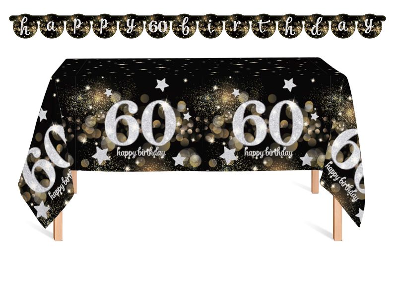 Photo 1 of **NON REFUNDABLE2 PACK BUNDLE**
Oojami 4 Pack 60th Birthday Table Cover