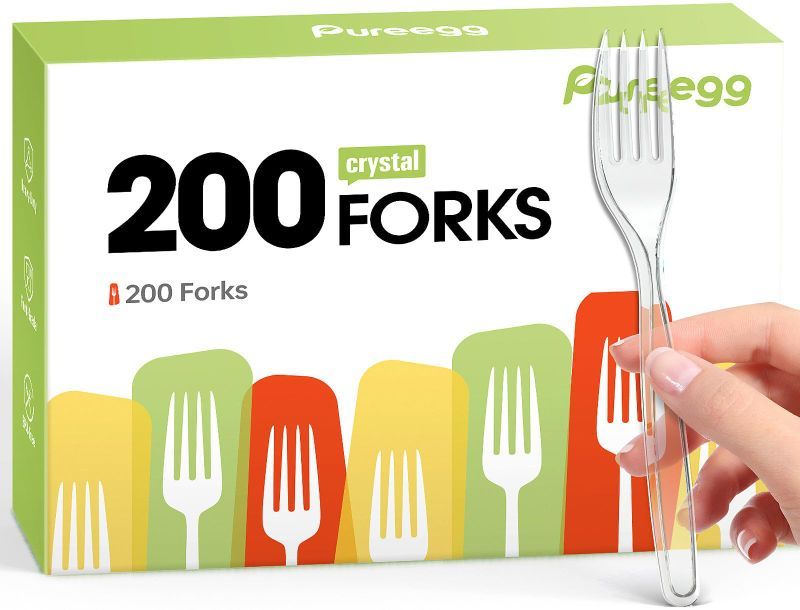 Photo 1 of **NON REFUNDABLE 2 PACK BUNDLE**
200 Pack Premium 7" Disposable Clear Plastic Forks