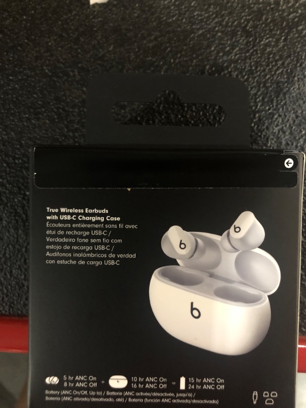 Photo 3 of Beats Studio Buds - True Wireless Noise Cancelling Earbuds - Compatible with Apple & Android, Built-in Microphone, IPX4 Rating, Sweat Resistant Earphones, Class 1 Bluetooth Headphones - White