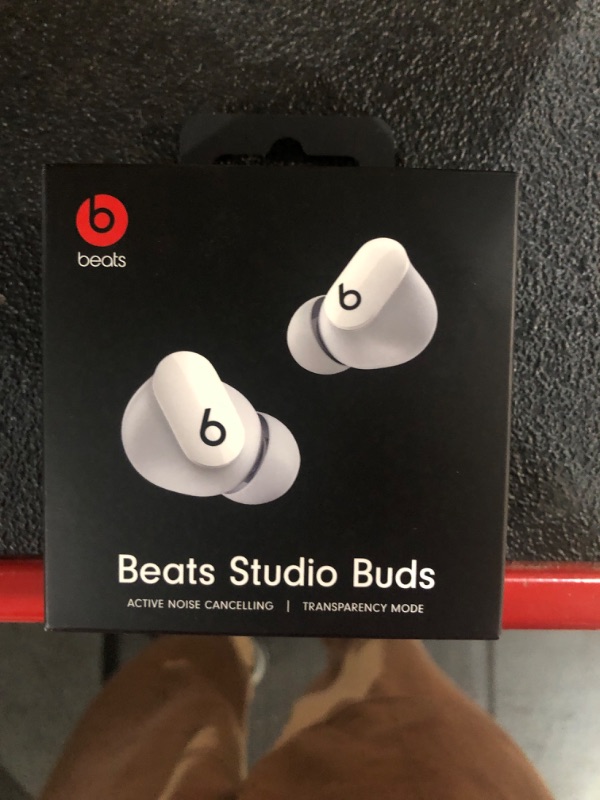 Photo 2 of Beats Studio Buds - True Wireless Noise Cancelling Earbuds - Compatible with Apple & Android, Built-in Microphone, IPX4 Rating, Sweat Resistant Earphones, Class 1 Bluetooth Headphones - White