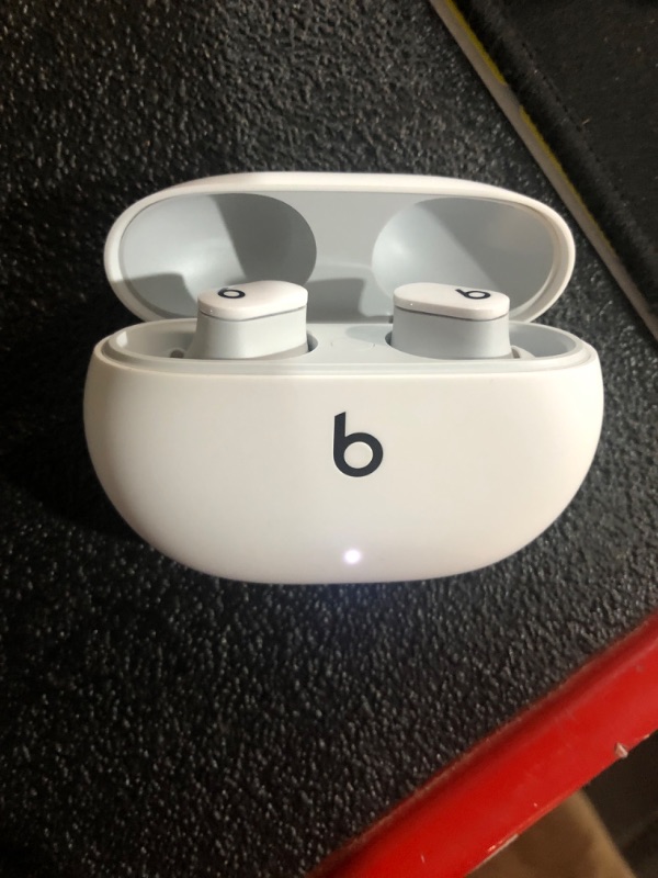 Photo 1 of Beats Studio Buds - True Wireless Noise Cancelling Earbuds - Compatible with Apple & Android, Built-in Microphone, IPX4 Rating, Sweat Resistant Earphones, Class 1 Bluetooth Headphones - White
