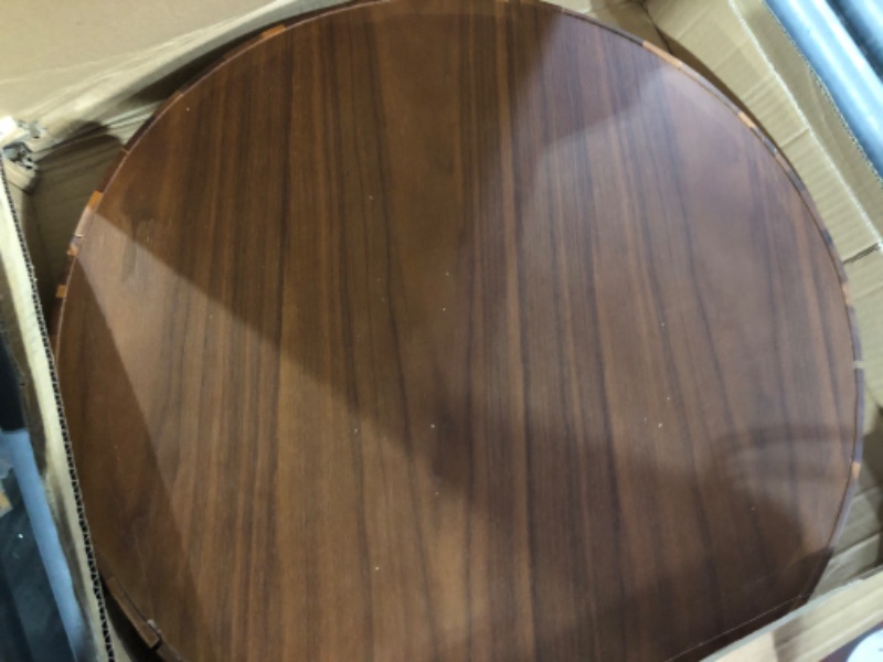 Photo 2 of **DAMAGED SEE NOTES**22 Inch Large Walnut Wood Tray, Oversize Serving Tray Round Decorative Tray for Ottoman,Rustic Decorative Round Tray for Eating, Entertaining,Decorating,Gifts,charcuterie and Organizing