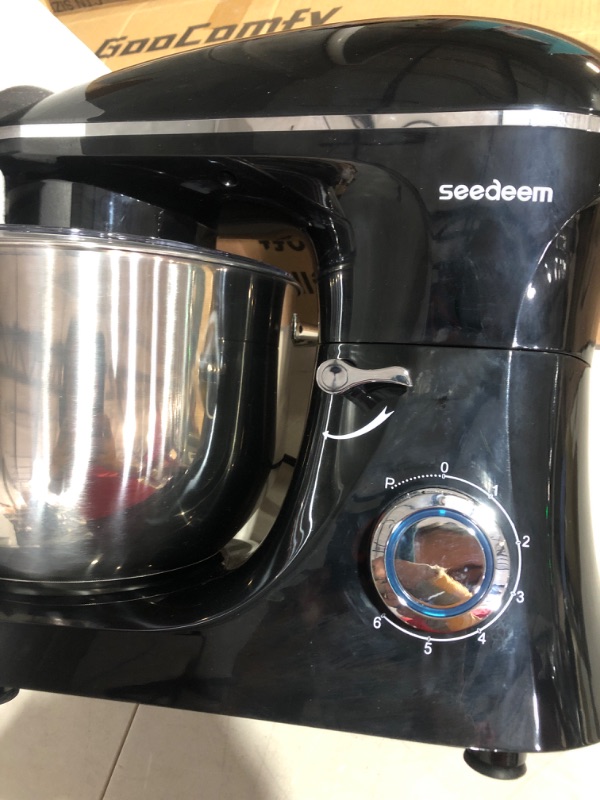 Photo 3 of (missing scraper) Seedeem Stand Mixer, 6Qt Electric Food Mixer, 660W 6-Speeds Tilt-Head Dough Mixers 