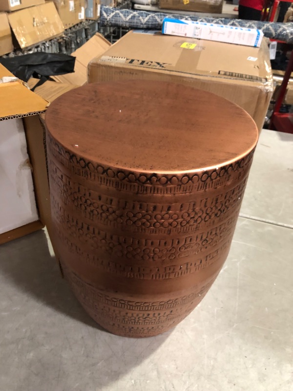 Photo 6 of ***USED - SCRATCHED - SEE PICTURES***
SIMPLIHOME Johnsen Contemporary 15 inch Wide Metal Large Accent Side Table in Antique Copper, Fully Assembled, End, Bedside Table and Nightstand, for the Living Room and Bedroom Antique Copper 15 in Coffee Table