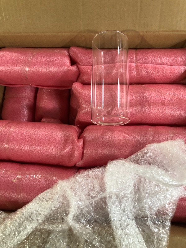Photo 3 of Sawysine 18 Pieces Glass Cylinder Vases Glass Flowers Vase Clear Table Centerpieces Decorative Floating Candles Holders for Wedding Party, Event, Home Office Decor, 5, 6, 8 Inch Tall, Assorted Size