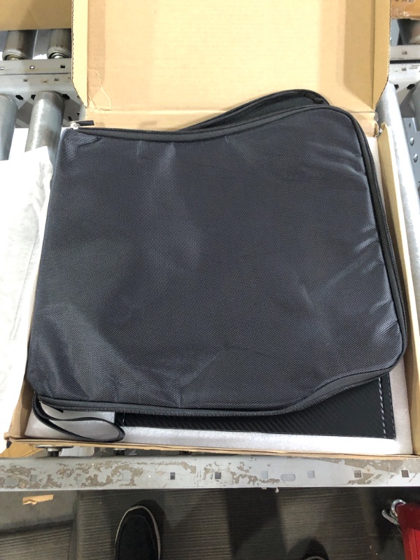 Photo 2 of COTAZA Car Laptop Desk for Tesla Model 3 Model Y, Carbon Fiber Tray,Steering Wheel Eating Table, Car Travel Table for Tesla Model Y Model 3 Accessories