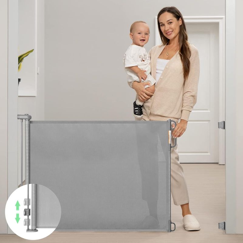 Photo 1 of **STOCK PHOTO AS REFERENCE**Retractable Baby Gate, Mesh Baby Gate