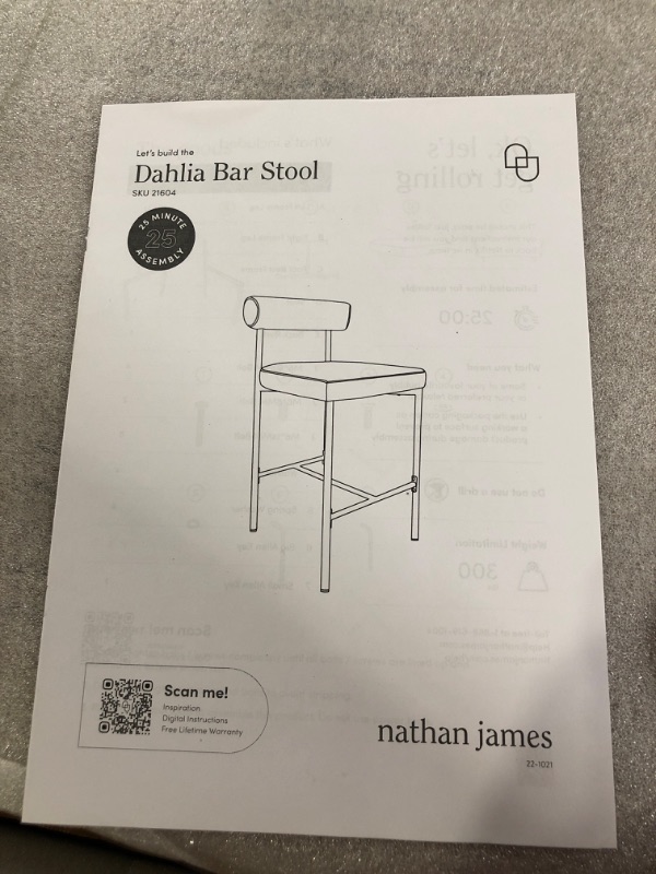 Photo 2 of Nathan James Dahlia Counter Height Chair, Modern Barstool with Back, Mid-Century Metal Legs and Leather Padded Cushion for Kitchen, Island and Bars, Brown/Black Brown/Black 1