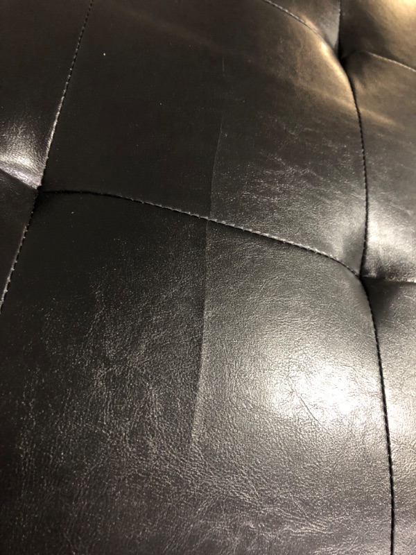 Photo 5 of ***NONREFUNDABLE - NOT FUNCTIONAL - FOR PARTS ONLY - SEE COMMENTS***
L-Shape Sectional Sofa-3 Piece Living Room Furniture Set, Faux Leather Couch with Left Chaise Lounge, Storage Ottoman and Pillows, Black