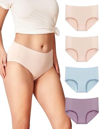 Photo 1 of Cotton Women's Underwear Breathable Full Briefs Soft Panties Comfort Underpants Ladies Panties 4 Pack
