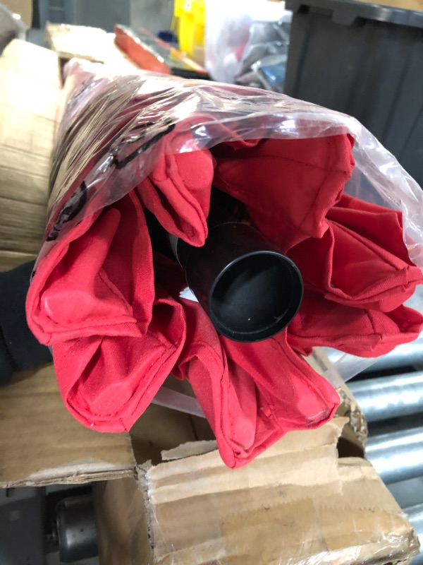 Photo 1 of Yaheetech 9FT Outdoor Patio Umbrella Market Table Umbrella Yard Umbrella with Push Button Tilt Crank, 8 Ribs for Garden/Lawn/Deck/Backyard/Beach/Pool, Red Red 9ft