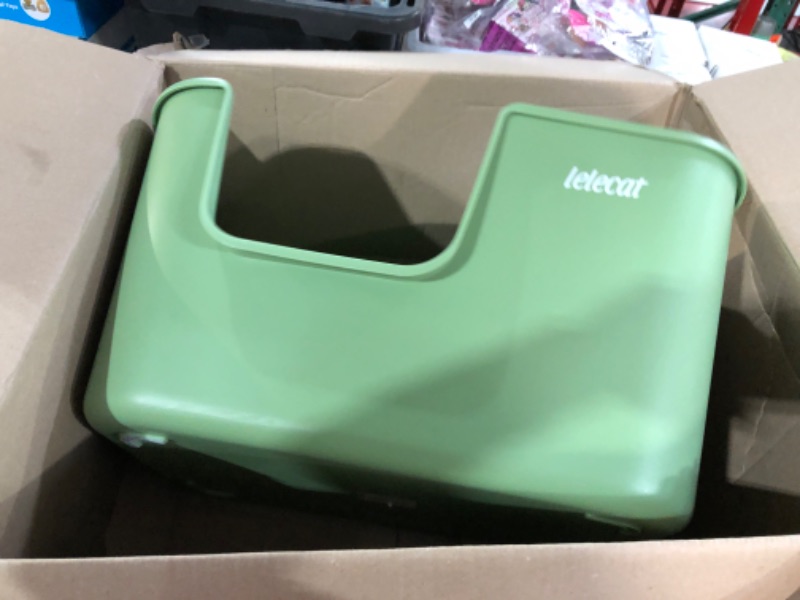 Photo 2 of  Extra Large Litter Box with High Sides 24.60" Lx16.92 Wx12.99 H,Anti-Splashing Kitty Litter Box,Tool-Free Assembly,Multi Cat Litter Box,Jumbo Litter Box (Green)