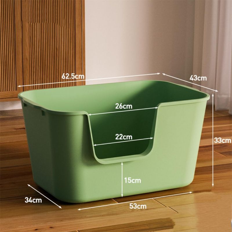 Photo 1 of  Extra Large Litter Box with High Sides 24.60" Lx16.92 Wx12.99 H,Anti-Splashing Kitty Litter Box,Tool-Free Assembly,Multi Cat Litter Box,Jumbo Litter Box (Green)