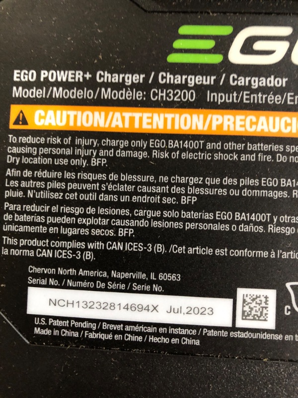 Photo 2 of EGO Power+ Battery and Charger Kit BA1400 56V 2.5Ah Lithium-Ion Battery Set