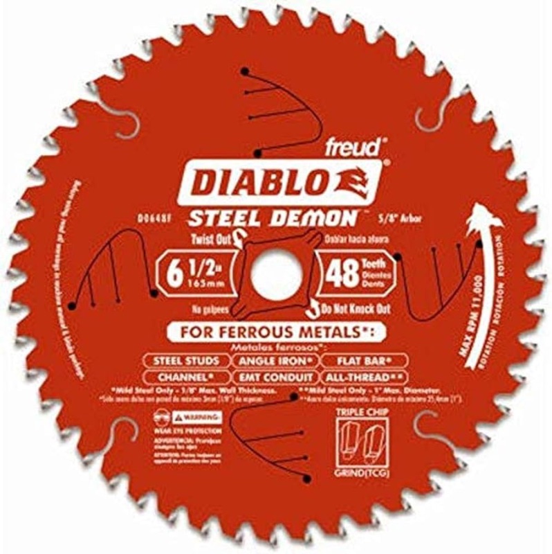 Photo 1 of (see all images) Diablo STEEL DEMON 6 1/2inch 48 Teeth Metal and Stainless Steel cutting Saw Blade 