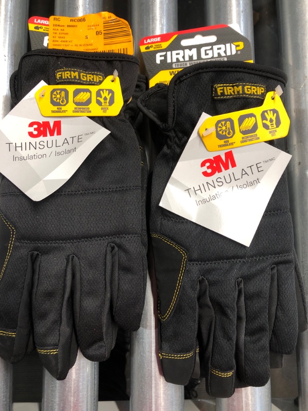 Photo 1 of **NON-REFUNDABLE (2 PACK)**
FIRM GRIP Large Winter Utility Gloves with Thinsulate Liner