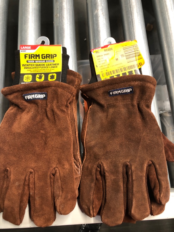 Photo 2 of **NON-REFUNDABLE (2 PACK)**
Large Winter Suede Leather Gloves with Insulated Fleece Liner