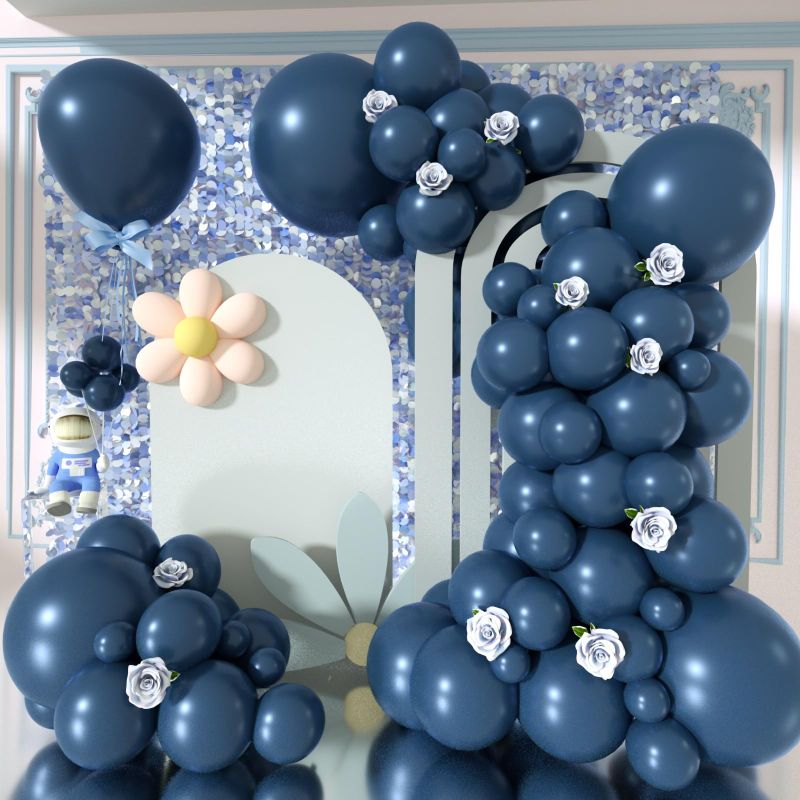 Photo 1 of **NON-REFUNDABLE (2 PACK)**
 Navy Blue Different Size Balloons -139PCS 18/12/10/5 Inches 