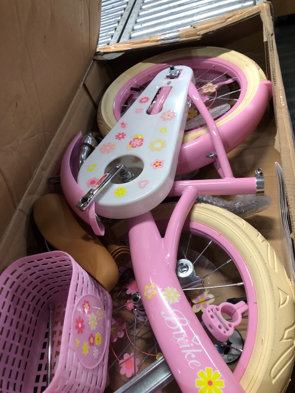 Photo 3 of **DAMAGED SEE NOTES**PARTS ONLY**
JOYSTAR Little Daisy 16 inch Kids Bike for 4 5 6 7 Years Girls, Pink