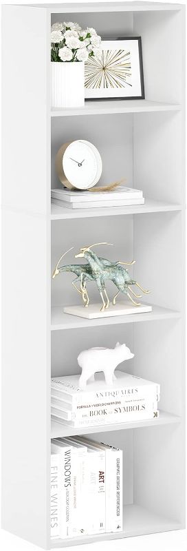 Photo 1 of Furinno Luder Bookcase/Book/Storage, 5-Tier, White & Luder Bookcase/Book/Storage, 5-Cube, White