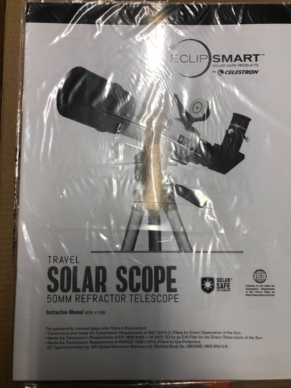 Photo 3 of Celestron – EclipSmart Safe Solar Eclipse Telescope – 50MM Refractor – Meets ISO 12312-2:2015(E) Standards – Observe Solar Eclipses & Sunspots – Permanently Attached Solar Safe Filter & Finderscope