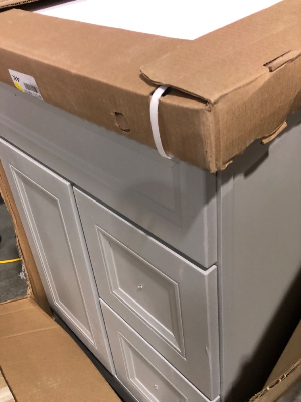 Photo 8 of (used)(damaged)(please see all images) Sedgewood 24.5 in. W x 18.75 in. D x 34.375 in. H Single Sink Bath Vanity in Dove Gray with Arctic Solid Surface Top
