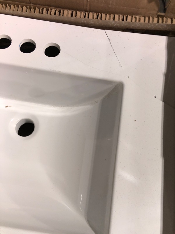 Photo 4 of (used)(damaged)(please see all images) Sedgewood 24.5 in. W x 18.75 in. D x 34.375 in. H Single Sink Bath Vanity in Dove Gray with Arctic Solid Surface Top
