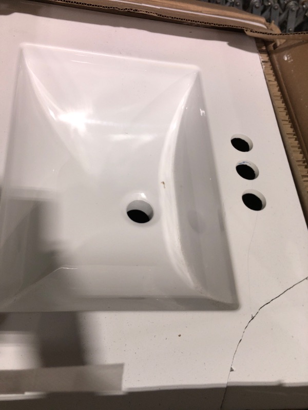 Photo 3 of (used)(damaged)(please see all images) Sedgewood 24.5 in. W x 18.75 in. D x 34.375 in. H Single Sink Bath Vanity in Dove Gray with Arctic Solid Surface Top
