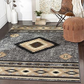 Photo 1 of ***STOCK IMAGE FOR REFERENCE ONLY***
Hauteloom Buckhaven Southwestern Tribal Living Room Bedroom Dining Room Aztec Area Rug - Native American Indian Indie Carpet - Brown, Gray, Black, Beige, Tan - 8'10" x 12'10"