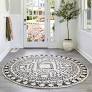 Photo 1 of (please see all images) Off White Moroccan Tasseled Area Rug Round
